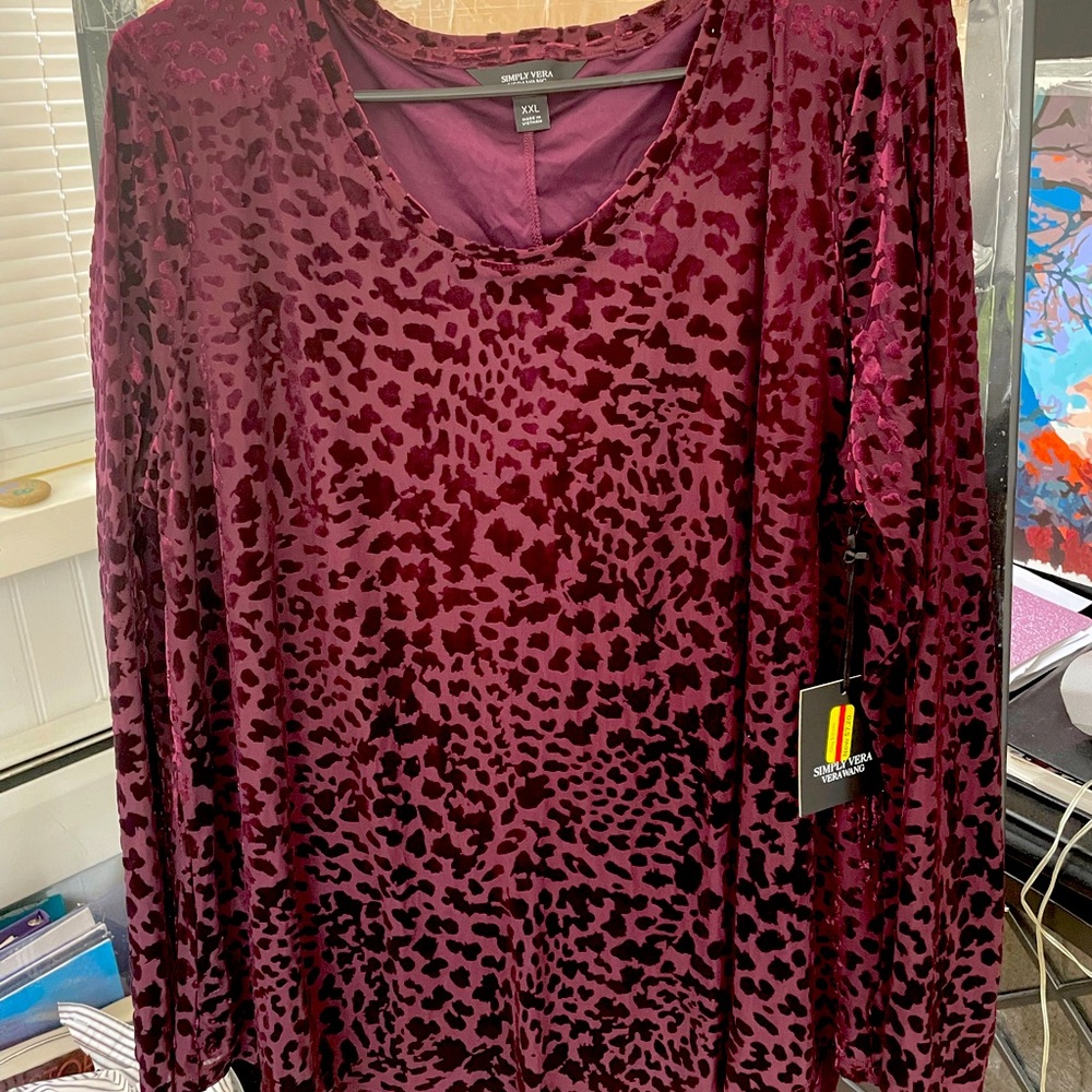 Womens Vera Wang Long Sleeve Blouse